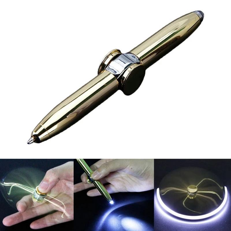 Spinning Pen, Pen With LED Light, Writing Tool,Illuminated Tip Pen, Ballpoint Pen For Lighting For Writing In The Dark Durable C