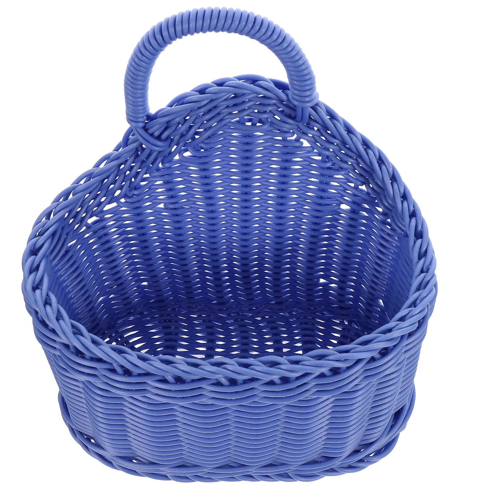 

WallMounted Storage Basket Brown Woven Kitchen Hanging Utensil Holder Plastic Knitted Farmhouse Decor Spoon Chopsticks Cutlery