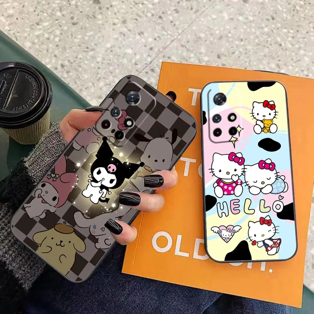 Phone Case For Redmi Note 13 12 11 10 9T 9S 9 8 7 6 A1 Pro 5G 4G Soft Silicone Case Funda Shell Cartoon H-Hello K-Kitty K-Kuromi