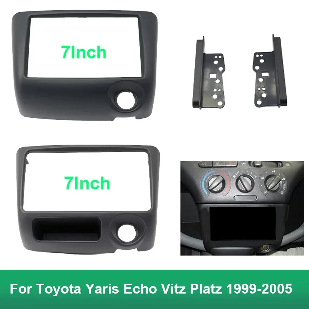 For Toyota Yaris Echo Vitz Platz 1999-2005(7Inch)Car Radio Fascias Android GPS MP5 Stereo Player 2Din Head Unit Panel Dash Frame