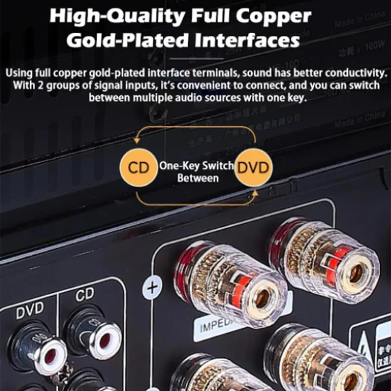 

HIFI 2.1Ch Vacuum Tube Amp Bluetooth 5.0 Optical Coaxial Stereo Amp Treble Bass Adjustment Home Audio Amplifier for Music Lovers