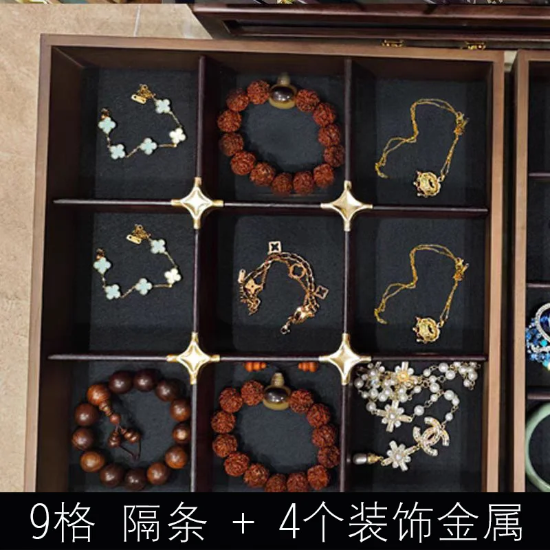 

Органайзер для ювелирных изделий, разделитель для деревянного футляра для хранения ювелирных изделий с 6 ящиками, винтажный дисплей для коллекции