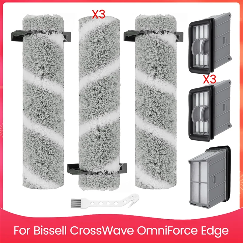 فرشاة وفلتر بديلة ABBK-3930F لمنظف الأرضيات الصلبة اللاسلكي متعدد الأسطح Bissell Crosswave Omniforce Edge