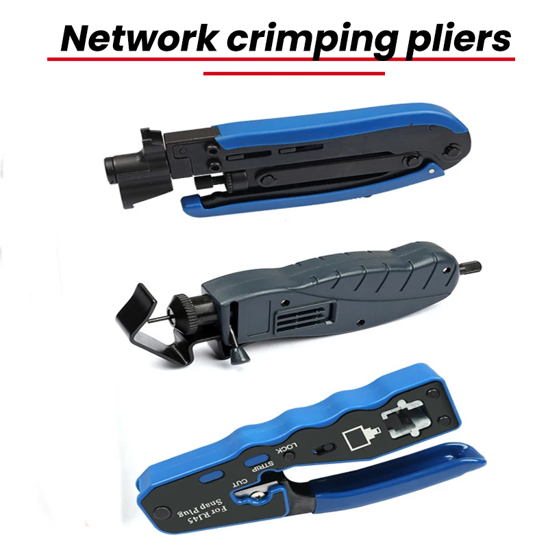 Crimper Network Tools Pressing Wire Clamp Tongs Clip Ethernet Cable Stripper Through-hole Connector Hand Tools