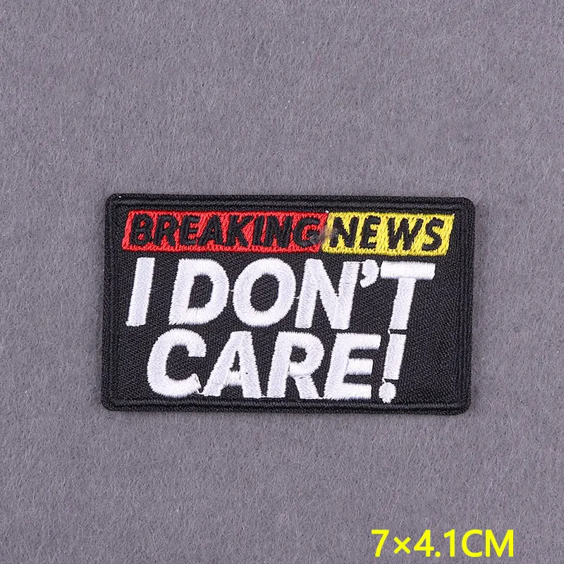 Black Humor Embroidered Patches On Clothes Stripes DIY Funny Slogan Patch Iron On Patches For Clothing Badges On Backpack Decor