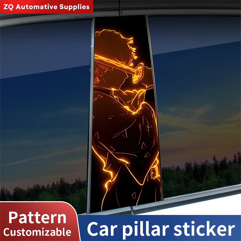 

Sword Boy Anime Car Stickers Auto B Pillar Waterproof Sunscreen Decor Cover Scratches Car Door Pillar Vinyl Decals Accessories