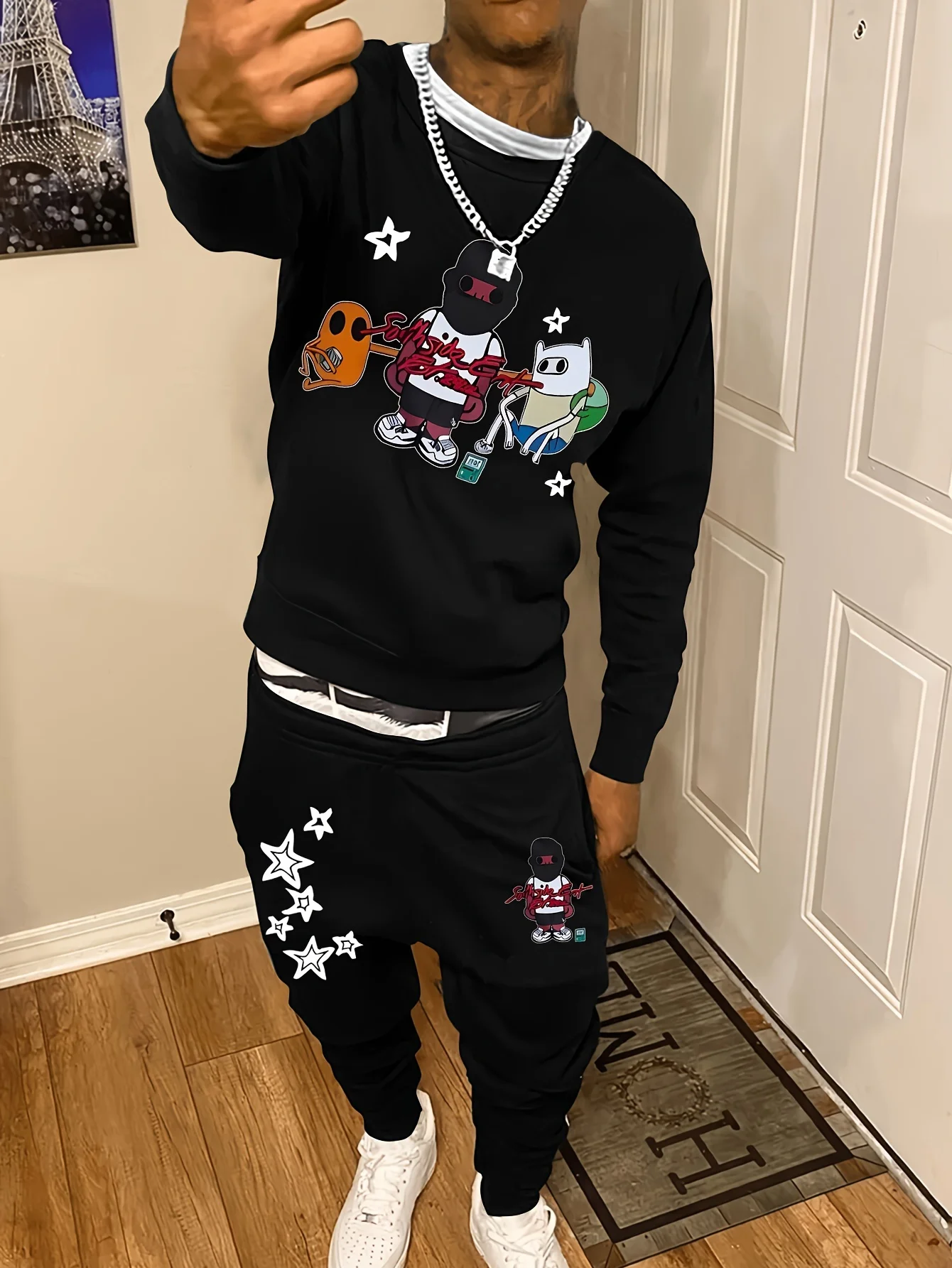 

25 Y2k, одежда, толстовка с круглым вырезом и принтом, мужская футболка в стиле хип-хоп с рукавами в стиле Харадзюку, повседневный свободный модный осенний пуловер