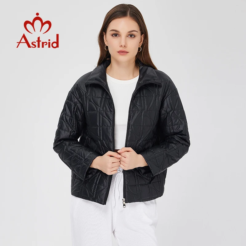 Astrid Women's Spring Jacket 2023 New Padded Casual Fashion Zip Long Quilted Coat Woman Clothing Female Thin Cotton Warm Parkas