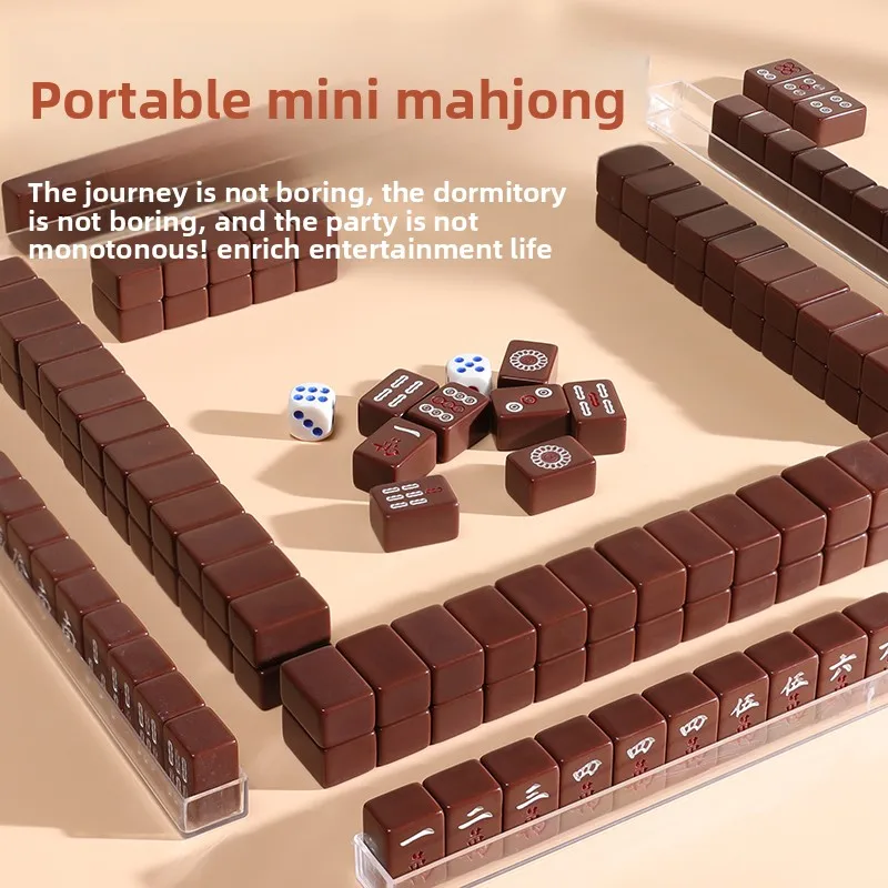Mahjong hand rub mahjong card mini home hand rub small outdoor dormitory travel convenient high value customization