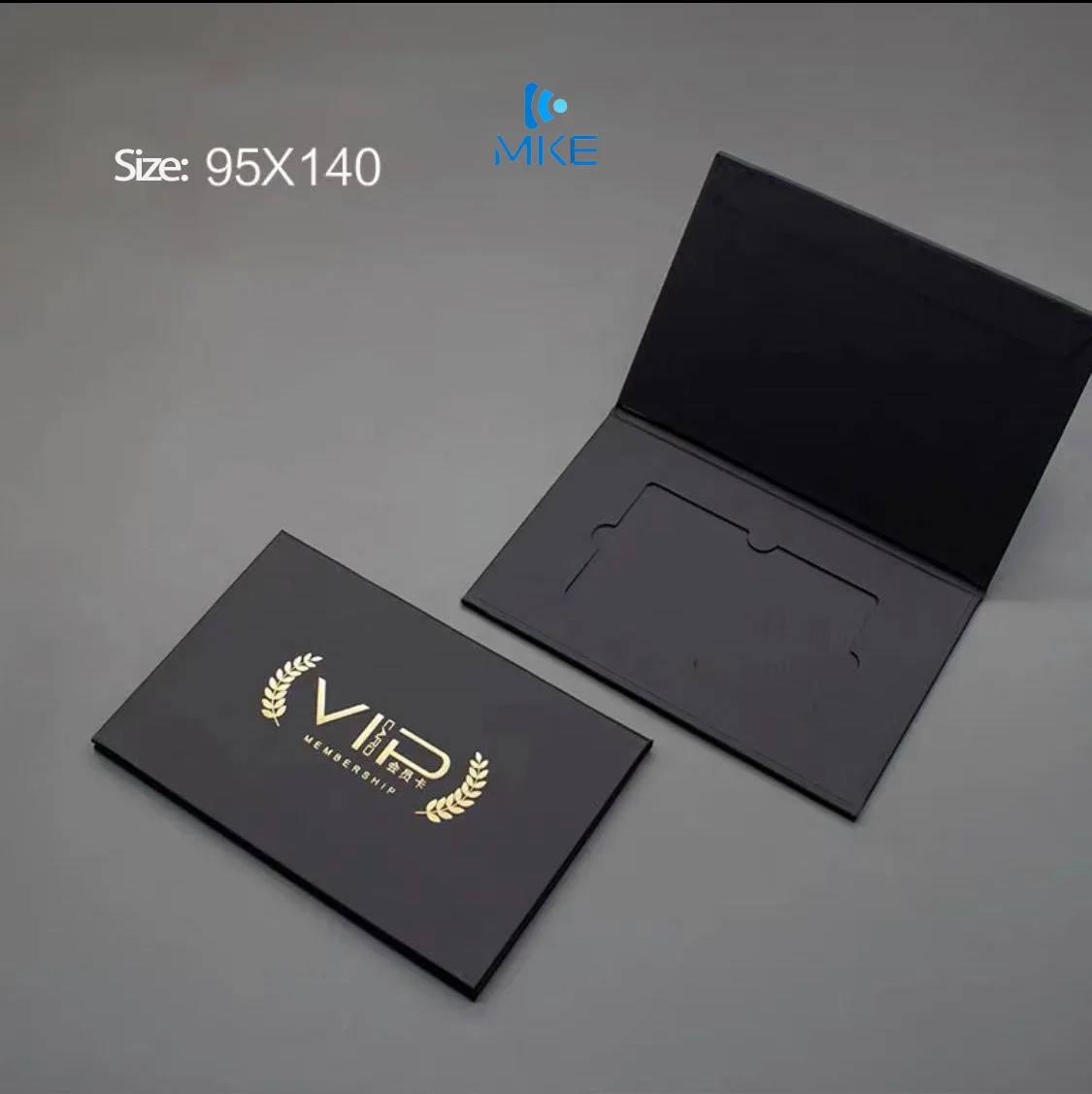 عالية الجودة ماتي الأسود التعبئة والتغليف ورقة صغيرة Vip فتحات بطاقة الائتمان حاملي صناديق بطاقات هدايا الزفاف
