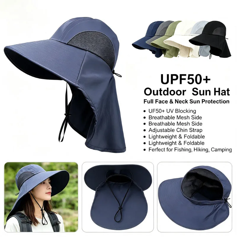 Sun Hat Sun Protection UV Protection Enlarged Breathable Mesh Hat Foldable for Men and Women Fishing Camping Hiking Beach Hat