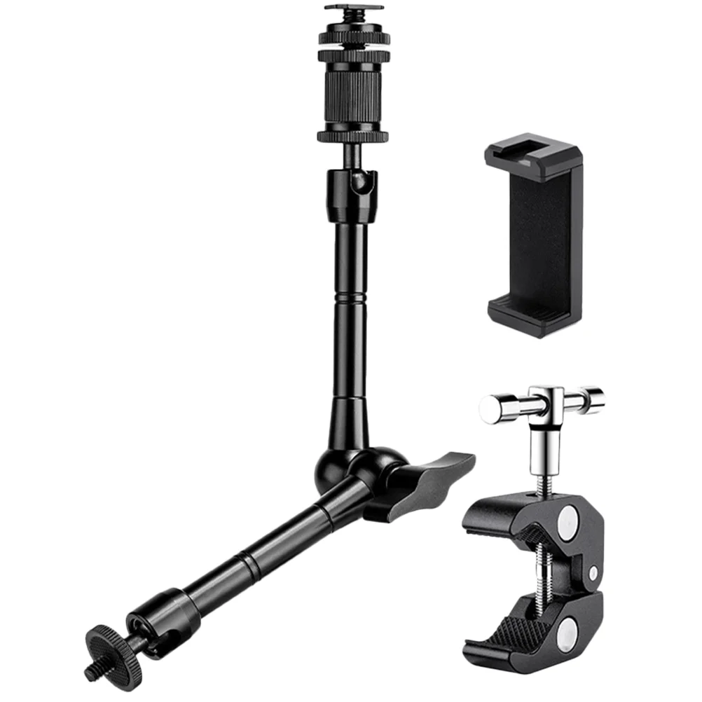 11-inch Hand Arm Combination Monitor Gimbal Bracket Desk Mobile Phone Stand Cellphone Holder Clip