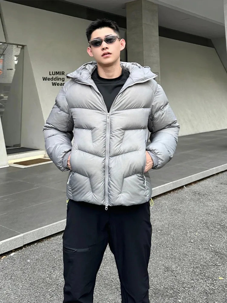 

Легкая теплая куртка из хлопка с капюшоном для мужчин, зимняя, для активного отдыха, ветрозащитная, морозостойкая, модная, повседневная