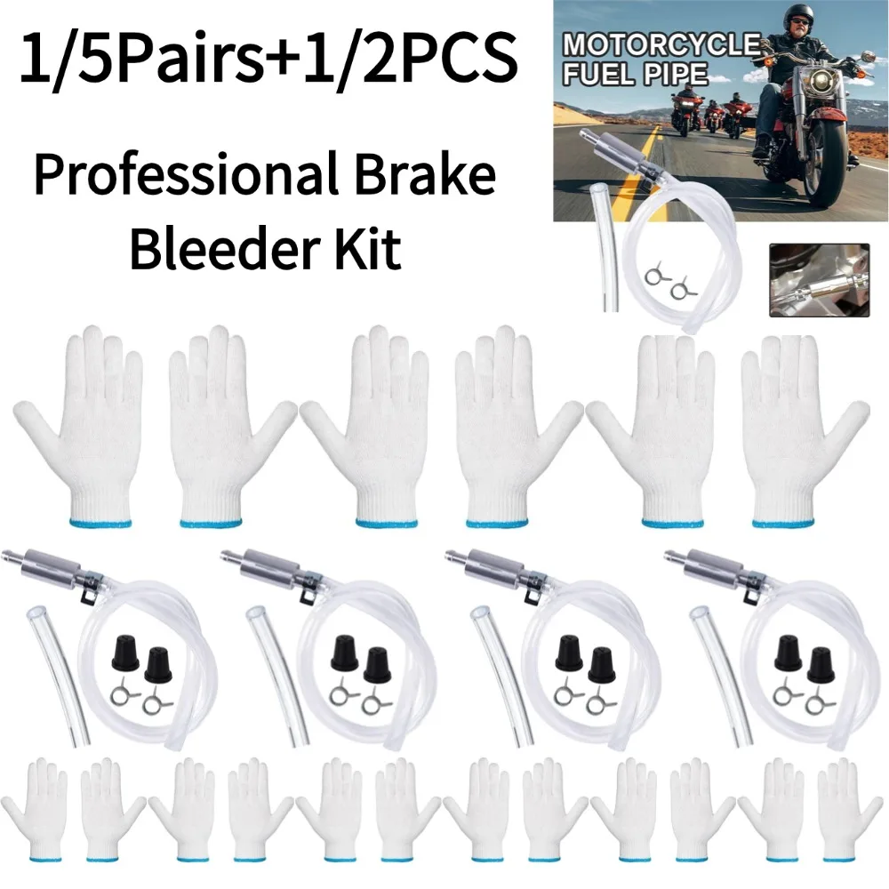 1/2PCS 2025 New Universal Hydraulic Brake Bleeder Hose - One Way Check Valve Tube Bleeding Tool Kit For Car Motorcyle Clutch