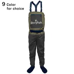 Men Breathable Stockingfoot Chest Waist Convertible Wader Waterproof Wading Pants for Fishing Hunting Kayaking ATV Sport Clothes