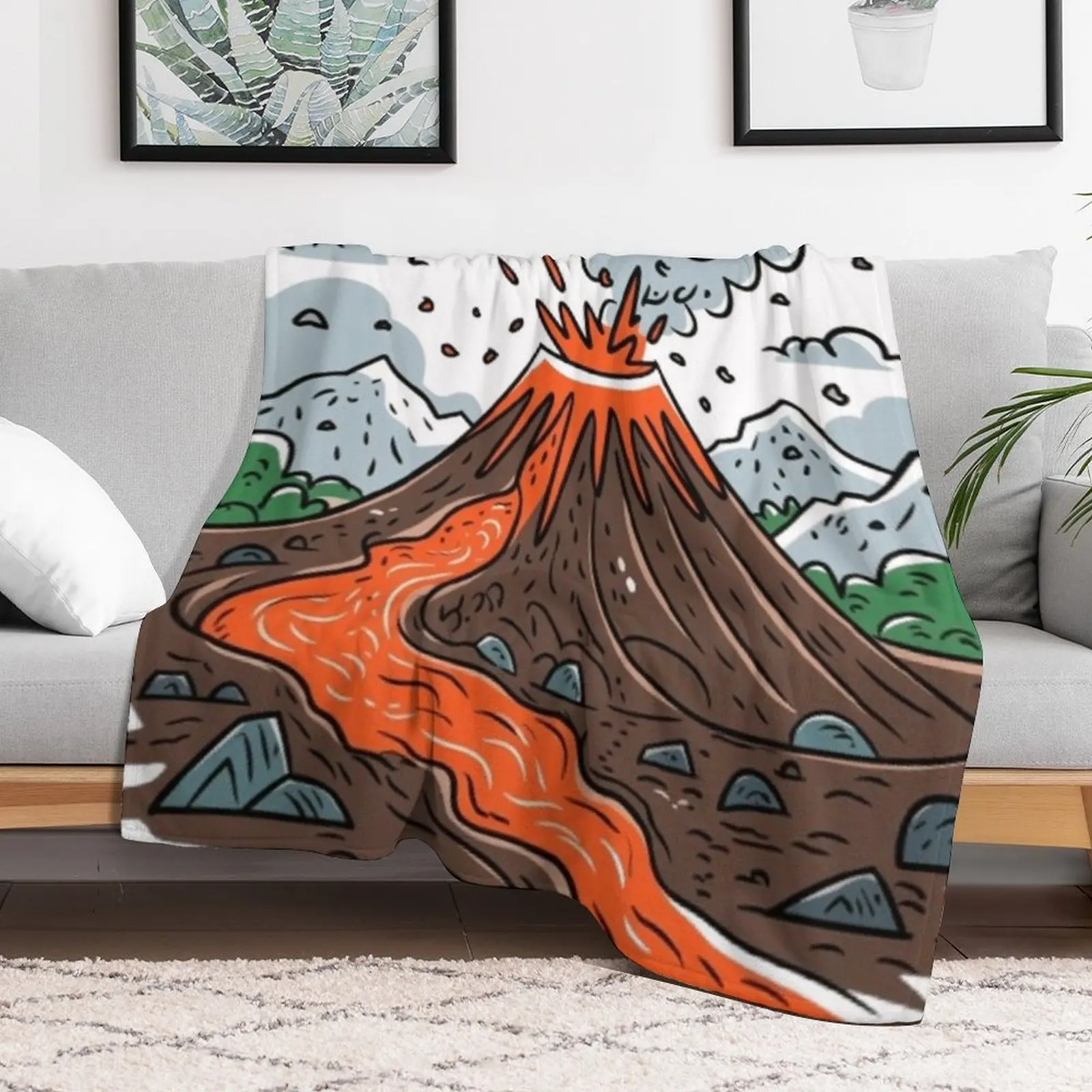 Explosive Volcanic Eruption: Nature's Fiery Power Throw Blanket sofa bed wednesday Blankets