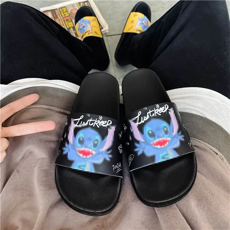 Disney Lilo & Stitch Cartoon Slippers Stitch Home Cute Fashionable Couples Indoor and Outdoor Comfortable Non-Slip Slippers