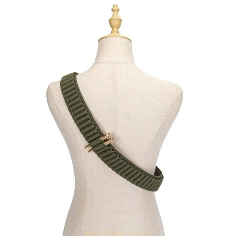 

92ME Cartridge Belt Adjustable Shotguns Shells Belt Outdoor 50 Hole Storage Belt Shoulder Waist Belt Holder Durable