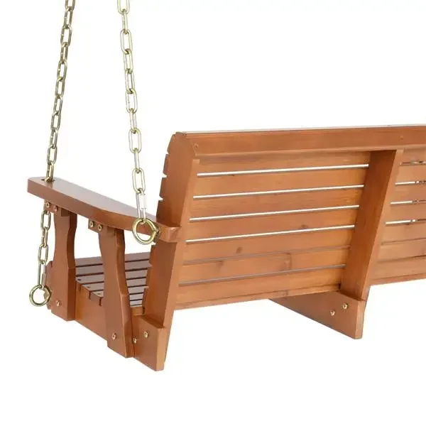 4ft Cedar Swing Frame w/ Chains 500lb Double Wood Swing Outdoor Swing Hammock Dark Brown (Swing Frame Not Included)