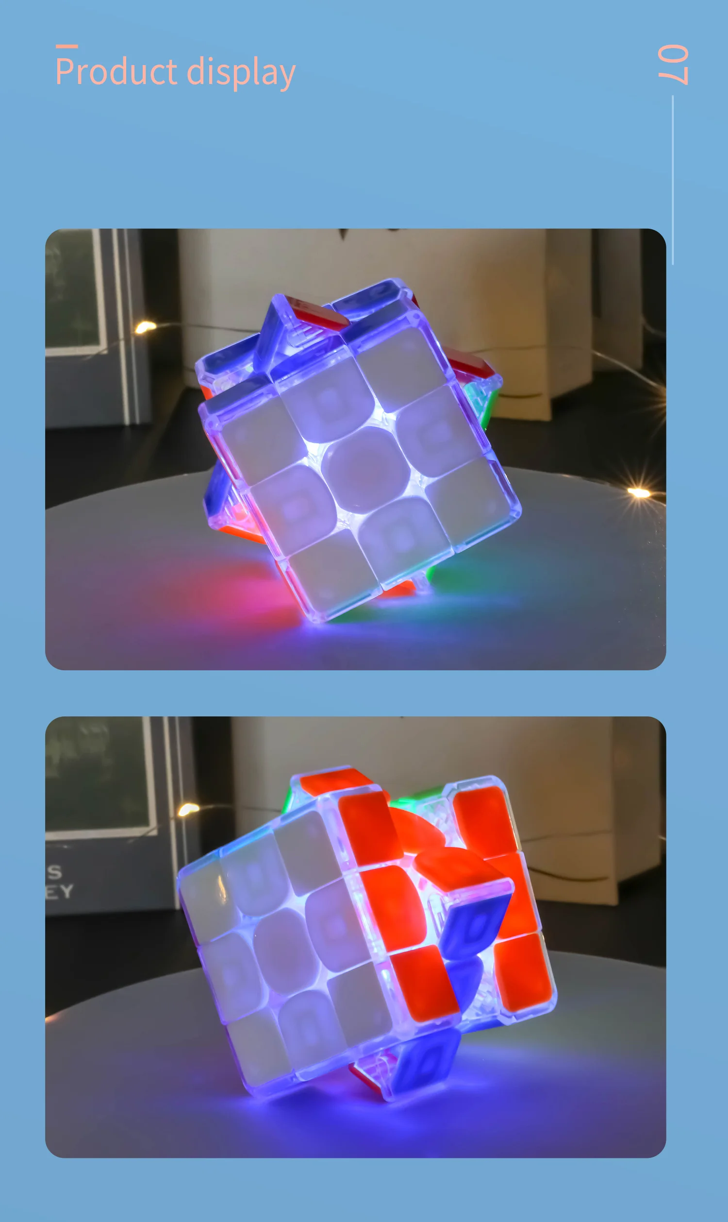 SENGSO Speed Cube 3x3x3 Glow in Dark Cubo di velocità luminoso Liscio Cubo magico magnetico professionale Puzzle Giocattoli educativi