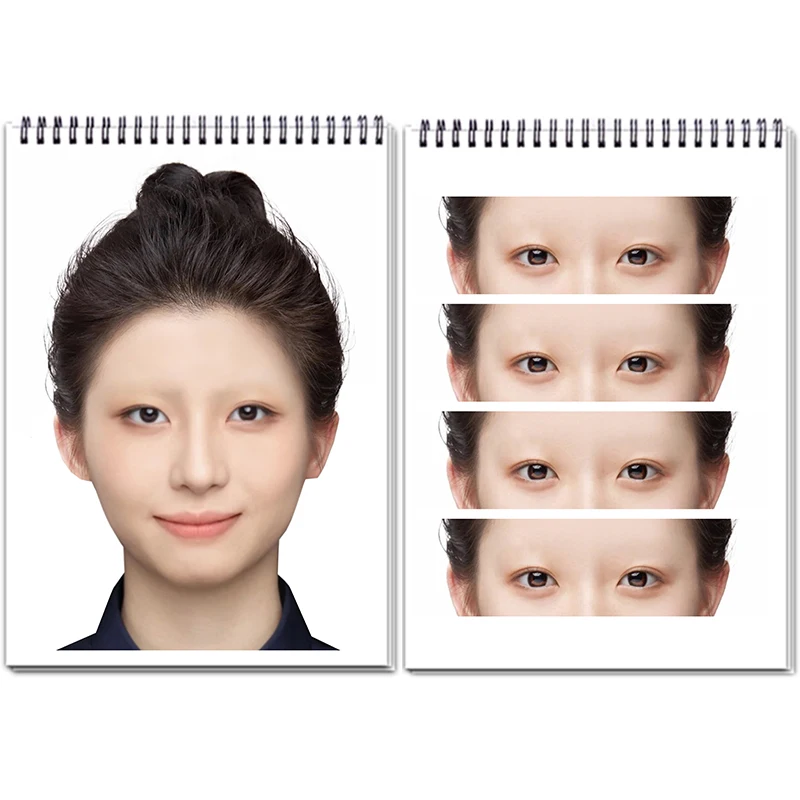 Wild Eyebrow Tattoo Practice Book Real Person Beauty Picture Face Shape Template Design Eyebrow Drawing Exercise Notebook