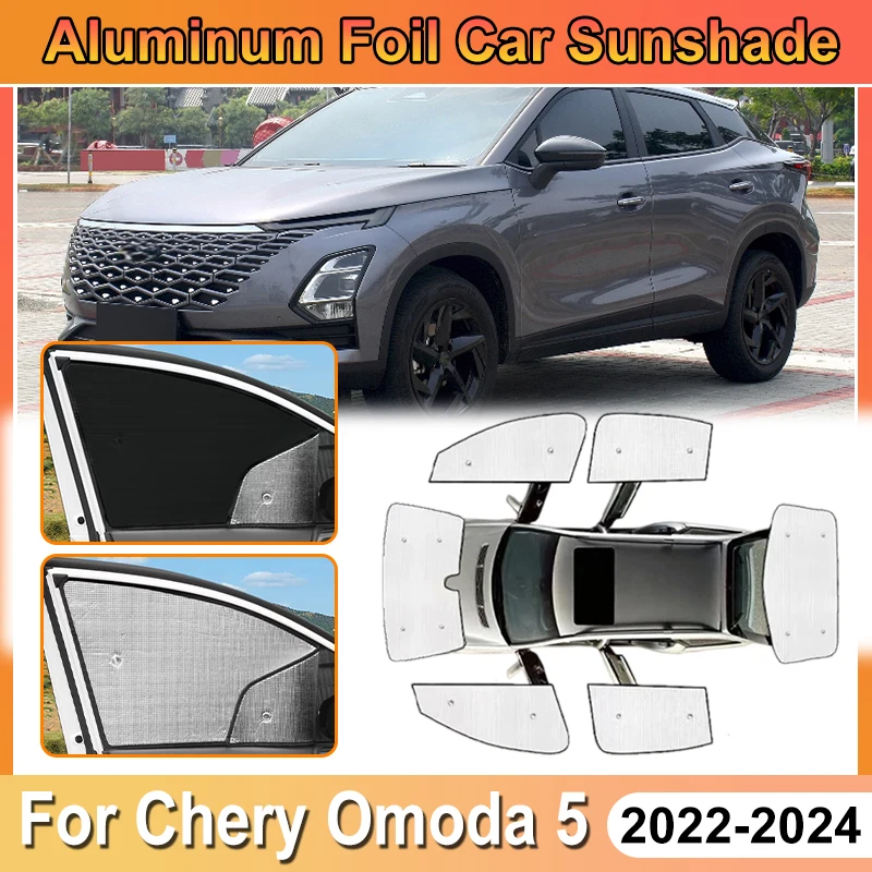 

For Chery Omoda 5 Accessories C5 T34 2022 2023 2024 Car Window Cover Aluminum Foil Sun Shades UV Protector Sun Baffle Accesorios