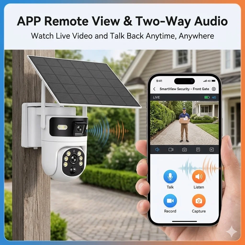4K 8MP 4G LTE Solar Security C - Home Yard Security Cameras ulasan dan harga