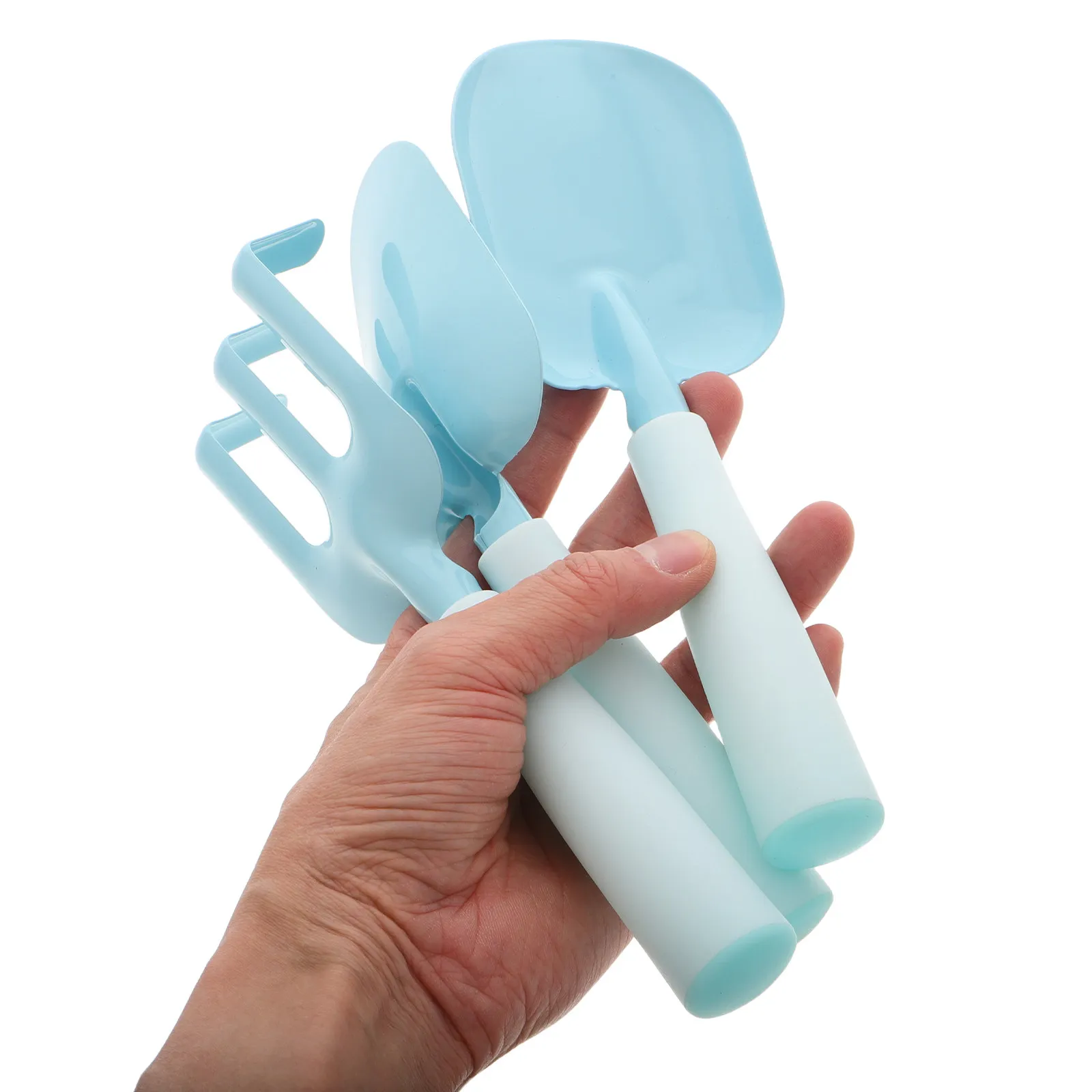 1Set Toddler Gardening Tool Set Sturdy Safe Metal Shovel Rake Trowel for Beach Sand Play Backyard Digging Educational Outdoor