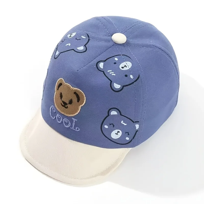 1 Baby Sun Hat  Adorable, Lightweight, Soft-Brimmed Baseball Cap for Infants & Toddlers Cute Cartoon Bear Design image 4