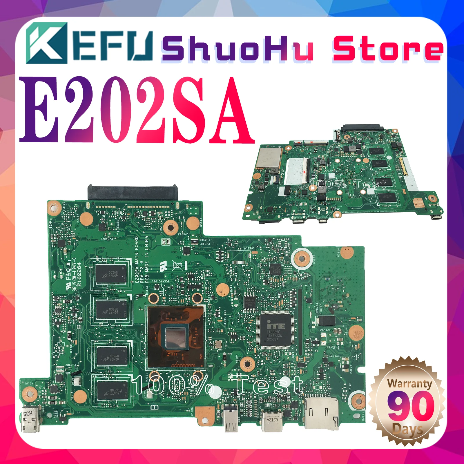 

KEFU Notebook E202SA Материнская плата Asus EeeBook E202S E202SA, материнская плата для ноутбука N3050 N3060 CPU 4G RAM 100% Test OK