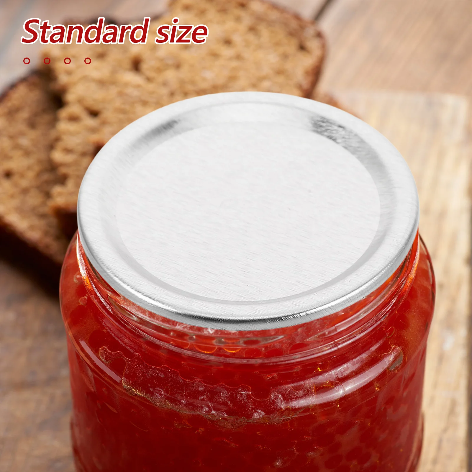 

50Pcs Mason Jar Lids Tinplate Split-Type Canning Covers Leak-Proof Metal Sealing Caps for Wide Mouth Glass Jars Fresh Food