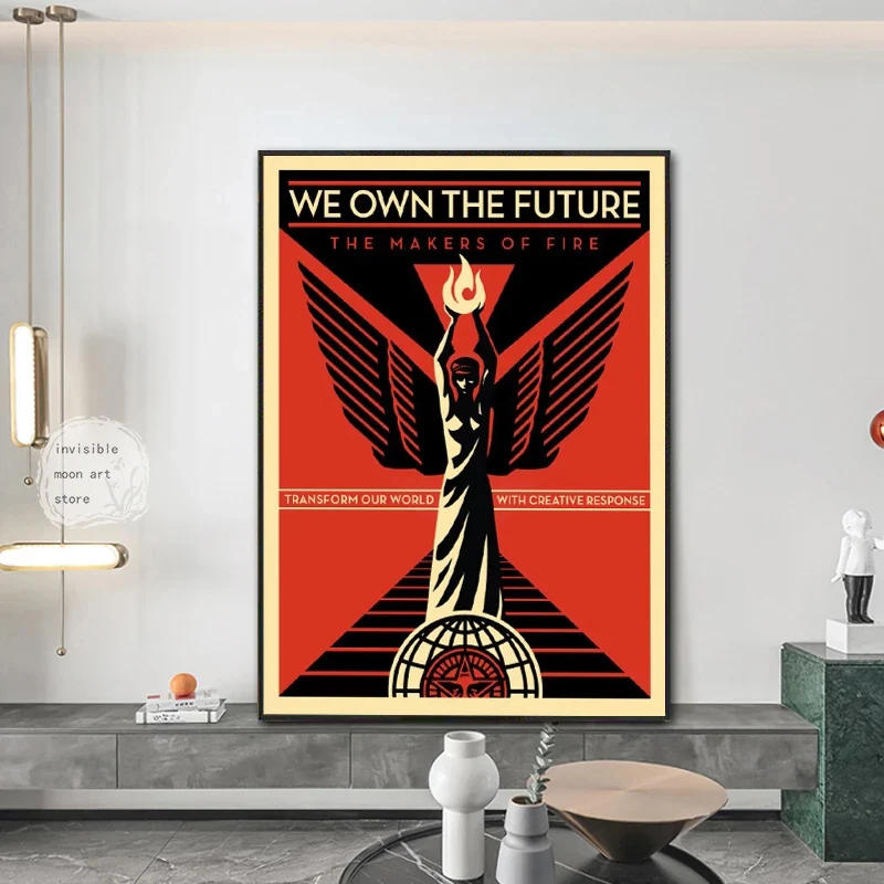 Vintage Abstract Shepard Fairey Street Art Posters Canvas Painting Wall Prints Picture for Living Room Modern Home Decor Cuadros