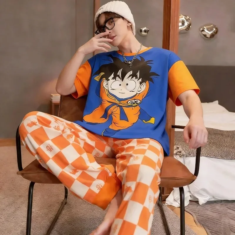 2026 Summer Retro Couple Dragon Ball 3D Printed Pajamas Transform into Super Saiyan Home Furnishings Set Pants Shorts Friends