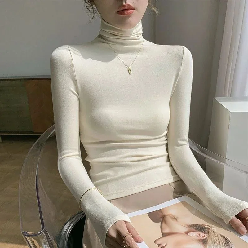 ملابس داخلية نسائية مخملية بقصة ضيقة من Turtlene باللون الأبيض الحليبي Cleanfit Sle عادية بطول Sve مجموعة شتوية للسيدات #1