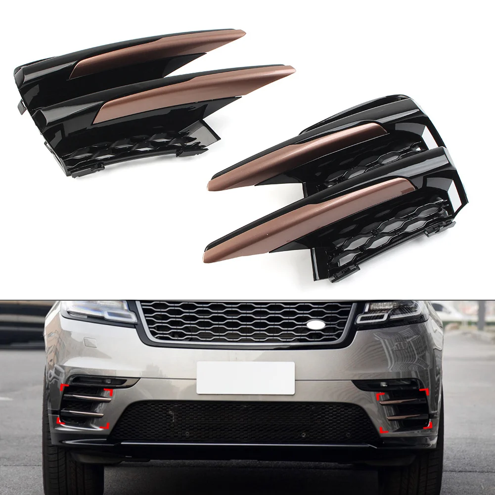 1Set Car Front Bumper Fog Lamp Grille CoverDecorative For Land Rover Range Rover Velar 2018-2021