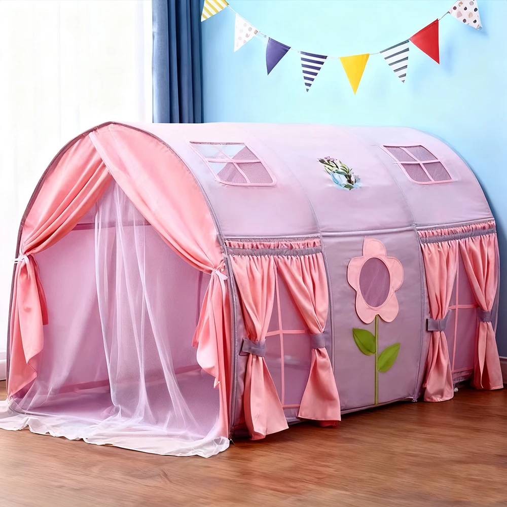 

STLF Factory Direct Summer Pop-Up Bed Tent for Boys and Girls Single Layer Canvas 5-6 Person CapacityCustomizable Color, LOGO