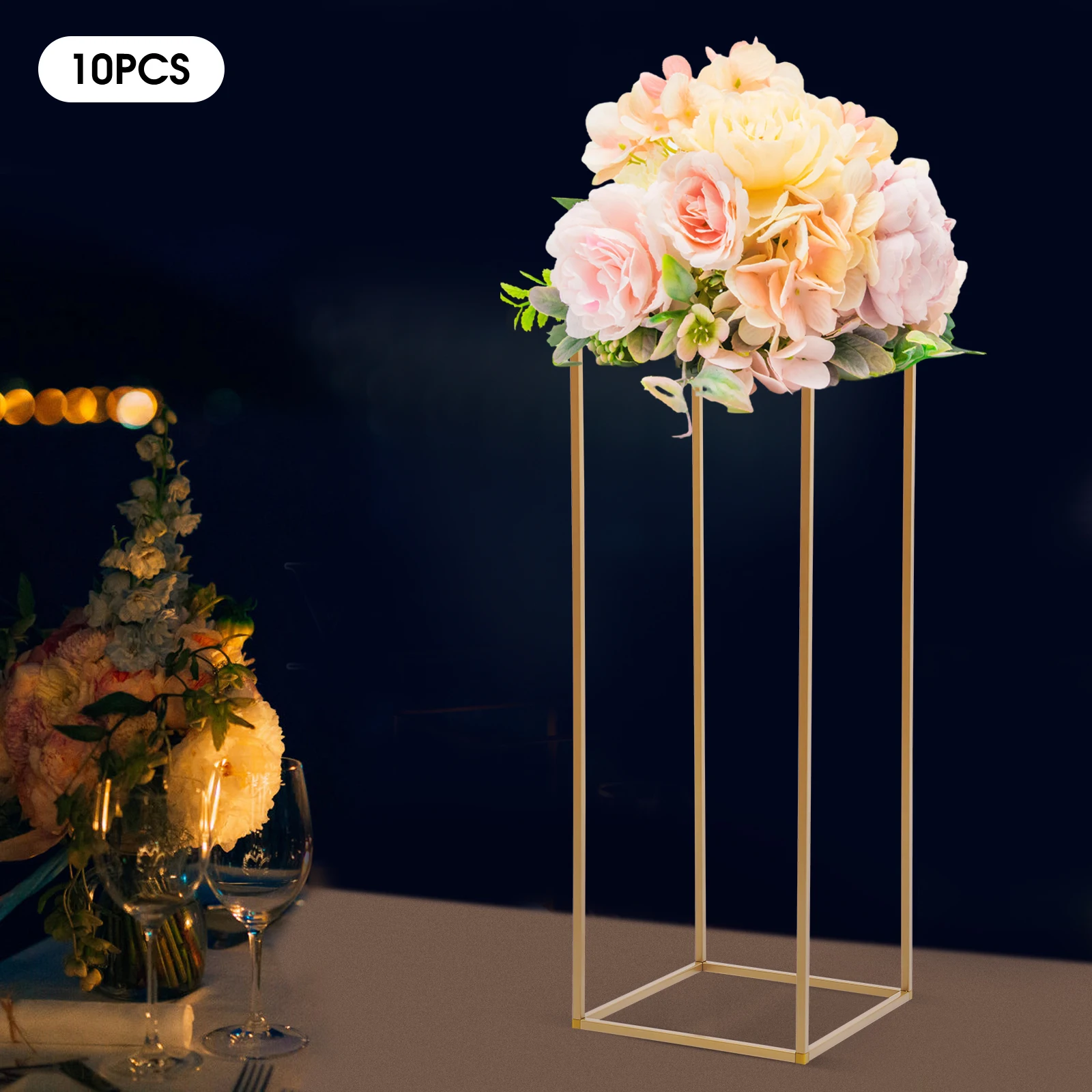 10 PCS of Set Wedding Flower Stands Easel Holder Quick Installation High Transparency Portable for Party Anniversary Wedding