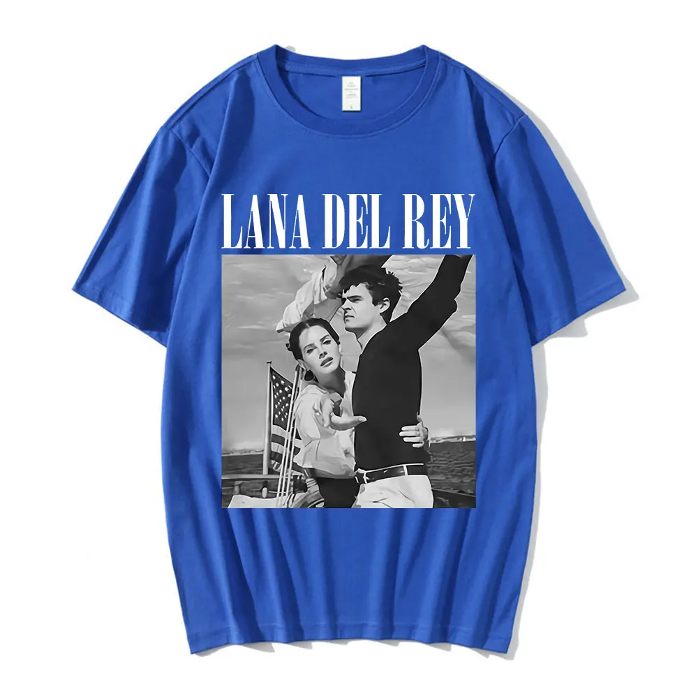 90s Singer Lana Del Rey Ldr Sailing Graphics T-Shirt Unisex Harajuku Men Vintage Short-Sleeve T-Shirts Oversized Tees Streetwear