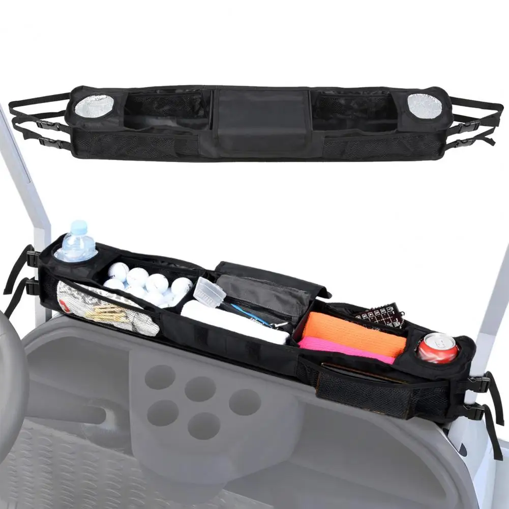 Golf Cart Basket, No-drill Cup Holder Tray Easy Installation No Tools Needed Fits Most Club Car Models Securely
