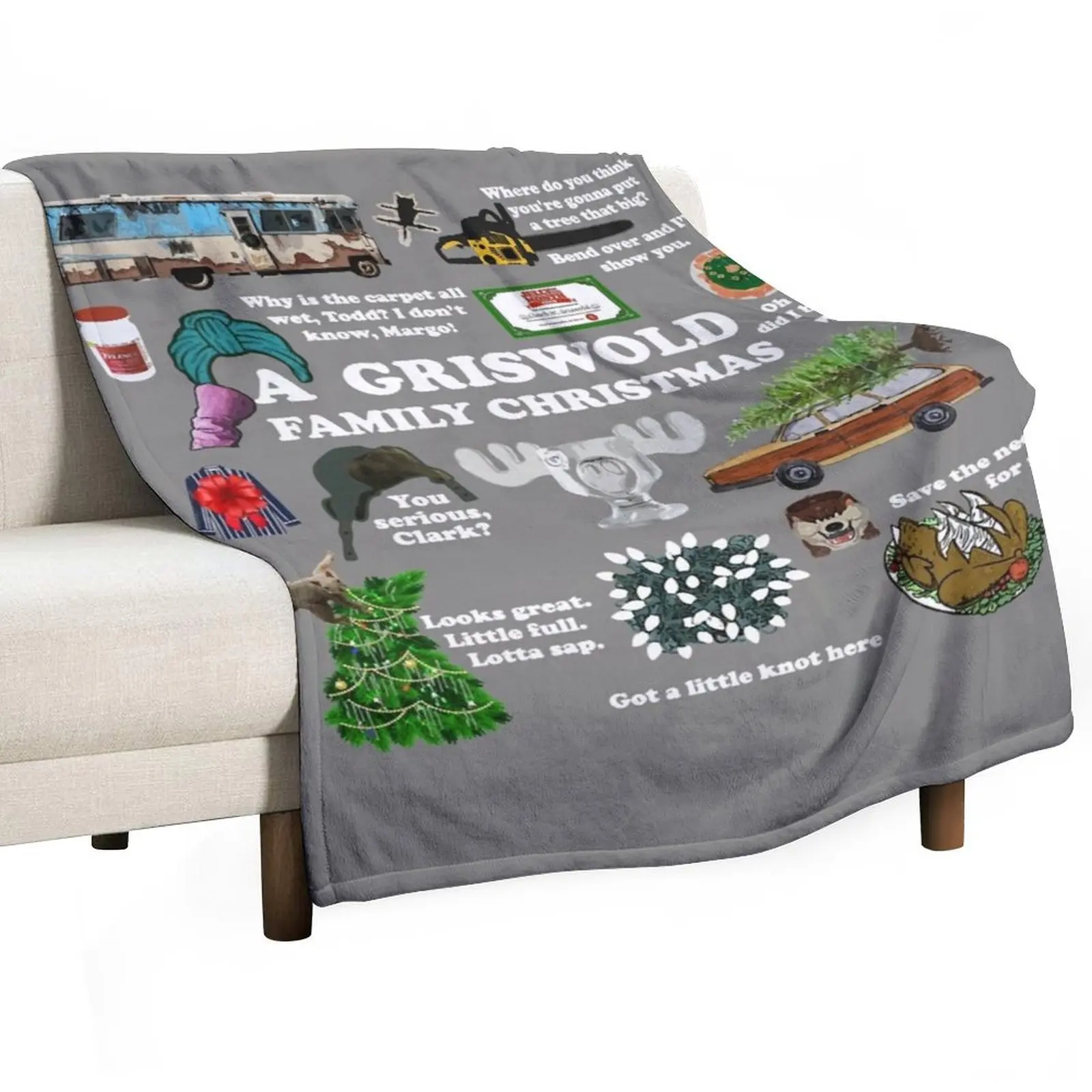 

Christmas Vacation Collage Throw Blanket Thin Travel Sofa Bed linens Blankets