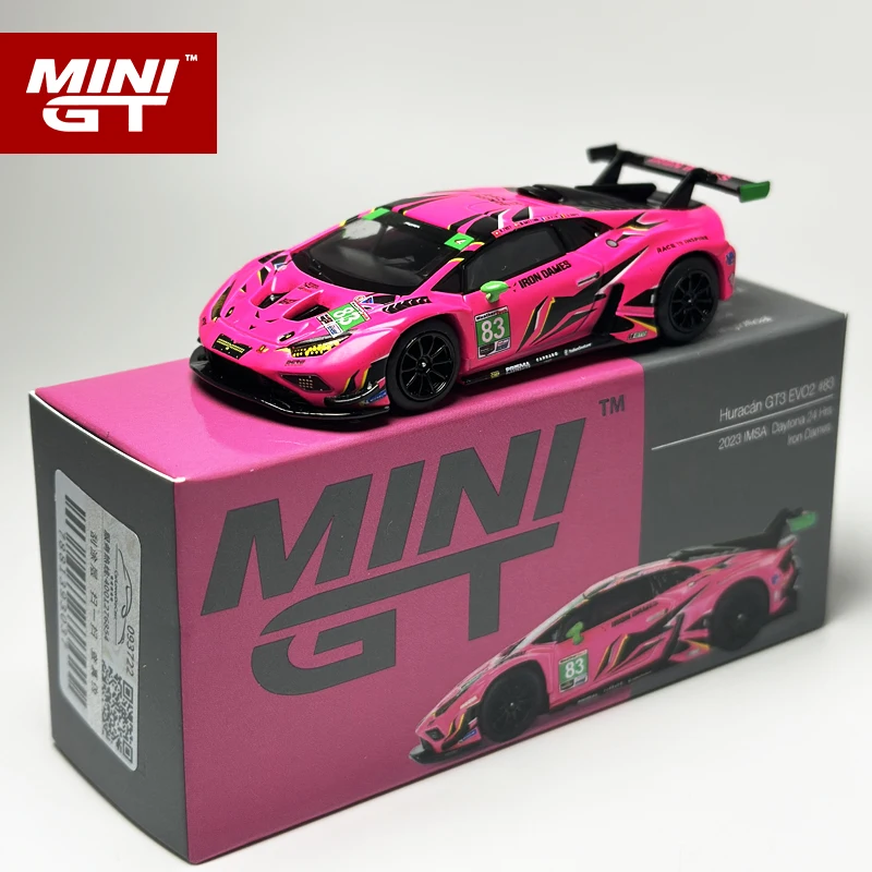 MINIGT 1:64 Pink Huracan GT3 EVO2 #83 alloy car model 772