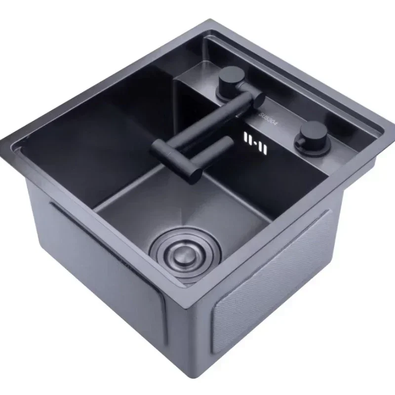 

Black innovative hidden kitchen hand sink nano single double sink kitchen stainless steel sink Hot sales