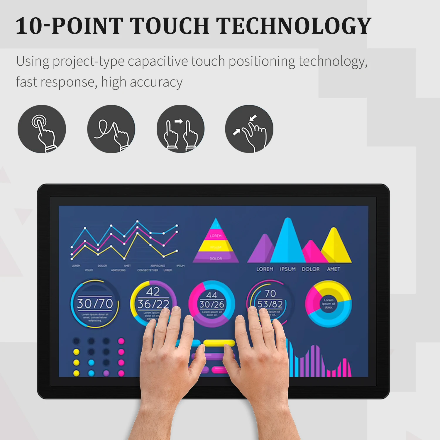 TouchWo-Panel de montaje en pared para PC, monitores de pantalla táctil Industrial, Hdmi, Ip65, 8, 10,1, 11,6 pulgadas, Android Win 10, todo en uno