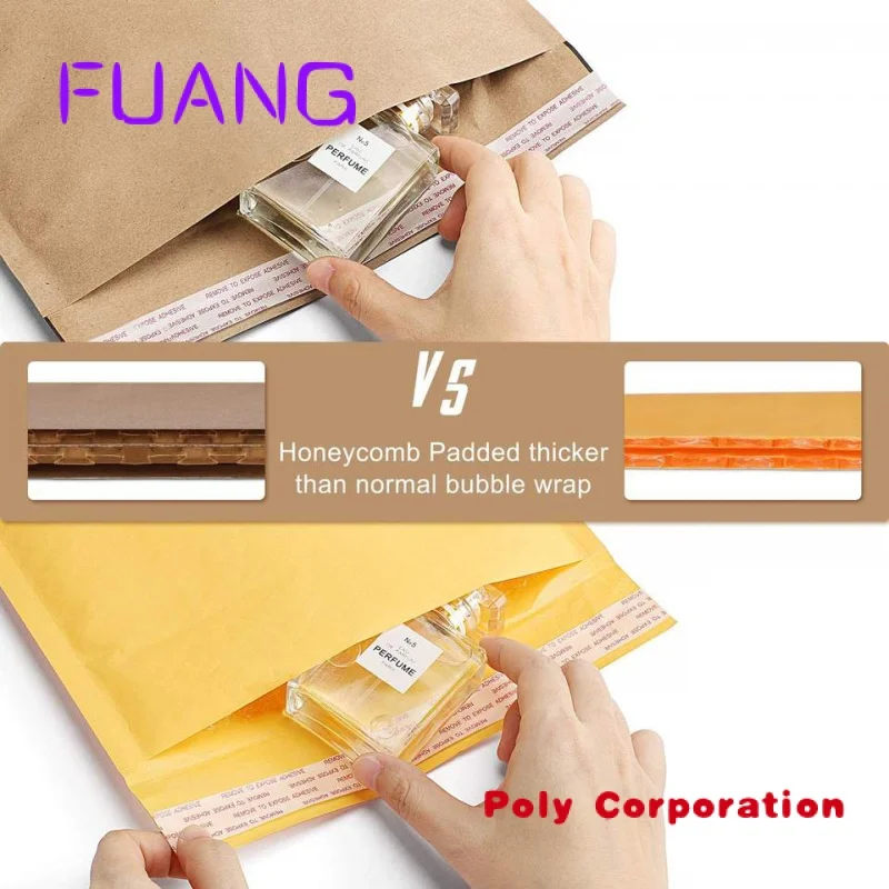 Custom  ZGCX Kraft Paper Bag Recycled Mailers Shopping Cushion Courier Bubble Wrapp Envelop Bags Biodegradable Honeycomb Padded