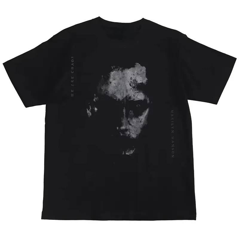 Gothic Rock Marilyn Manson Fan Tees Vintage Death Hype T-shirts Men Women Oversized Y2k 90s Cotton Streetwear Clothing Tops