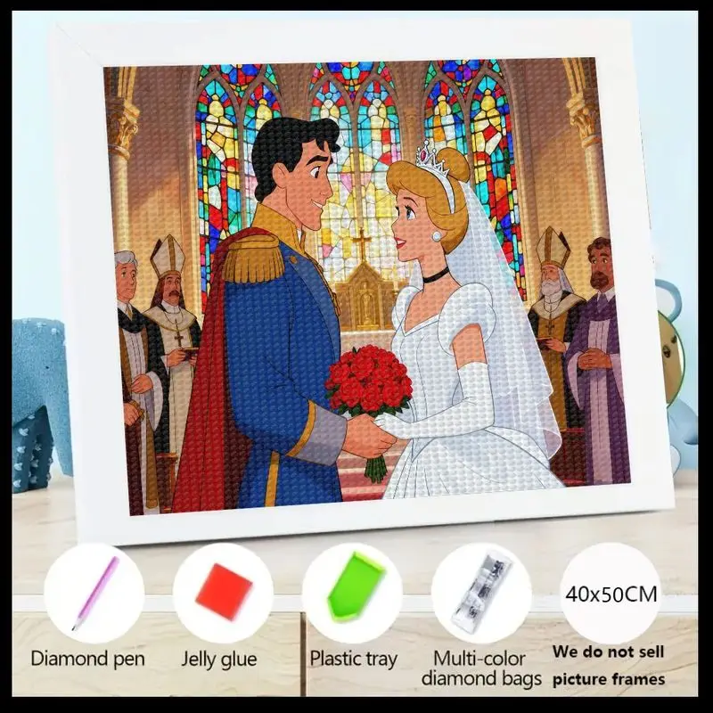 

1 шт. Disney Золушка и принц, очаровательный свадебный набор для алмазной живописи 5D, полная дрель, романтическая вышивка стразами «сделай сам», художественное ремесло