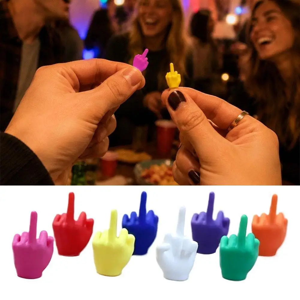 50/100Pcs Mini 3D Print Middle Finger Hand Figurine Colorful Gesture Sculpture Funny Desk Decoration Prank Toy Party Small Gift