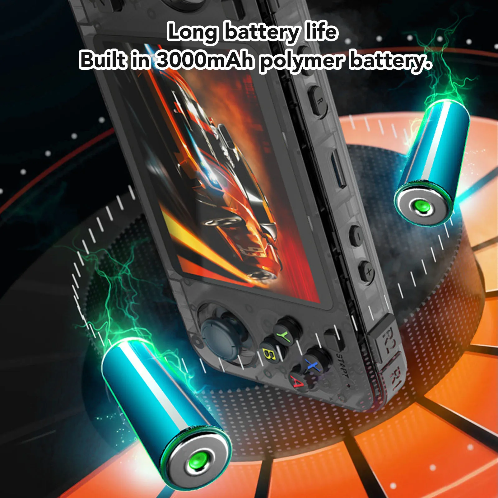 

Винтажная портативная игровая консоль с противоскользящей накладкой, 3000 мАч, двойные джойстики, портативная игровая консоль, 64-битный 3,5-дюймовый HD-экран для путешествий