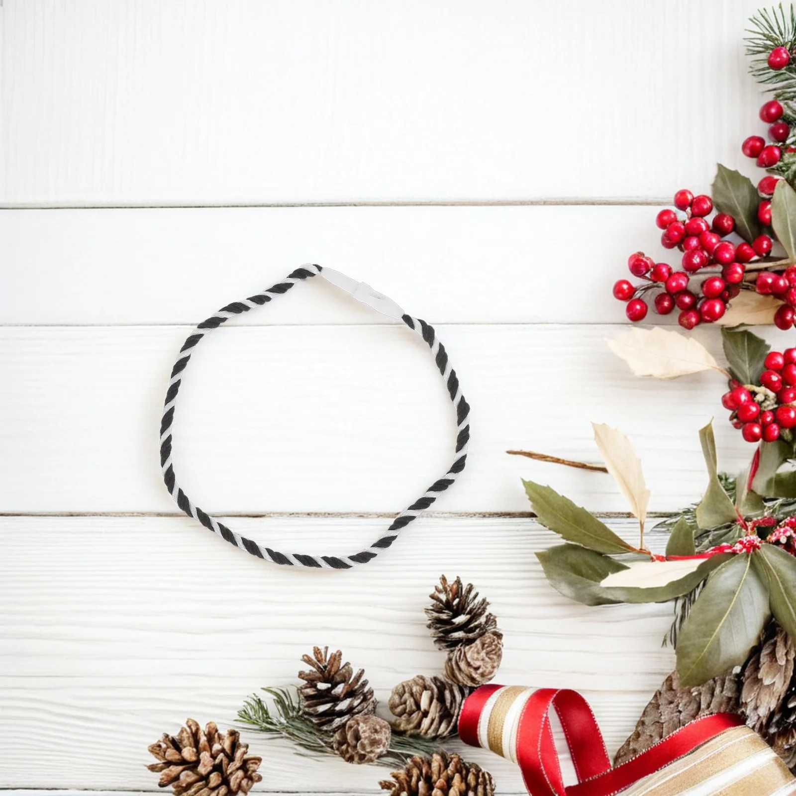 

500 Pcs Christmas Decoration Lanyard Tree Ornament Ropes Xmas Fabric Decorations Cotton Thread Clips