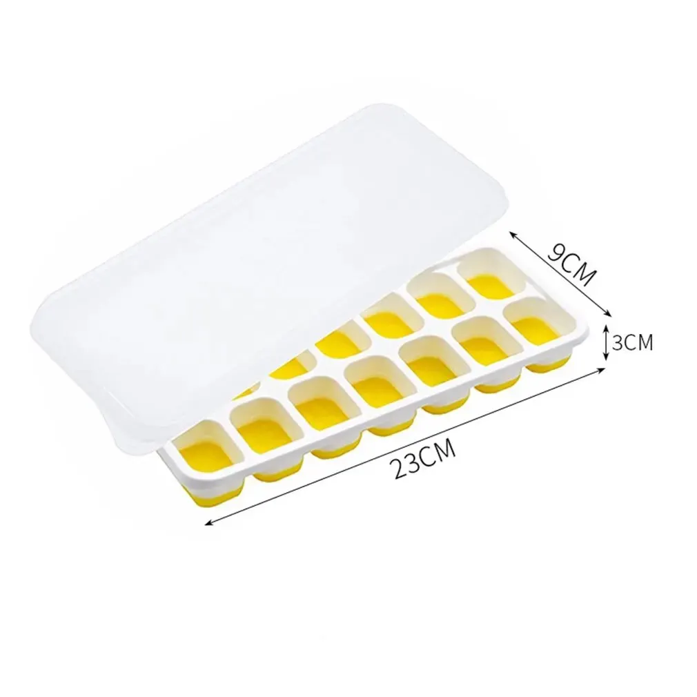 14 Grid Ice Cube Tray Silicone Mold Square Ice Cube Tray Mold Ice Cube Maker Non-toxic Durable Bar Pub Wine Ice Blocks Maker